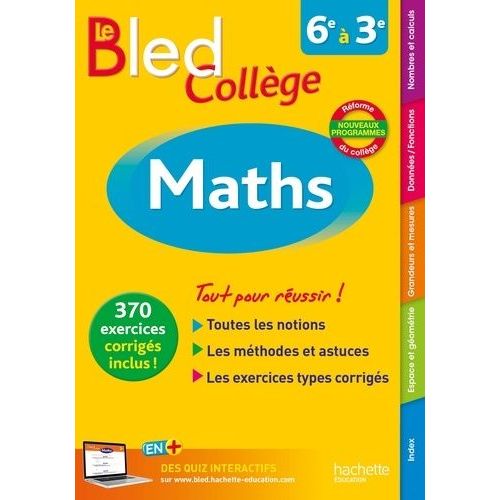 Maths 6e À 3e Le Bled Collège