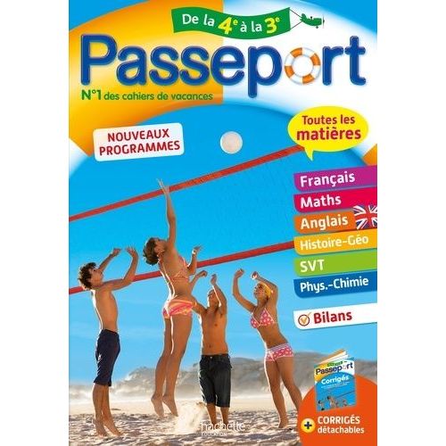 Passeport Toutes Les Matières De La 4e Vers La 3e - Cahier De Vacances 2019