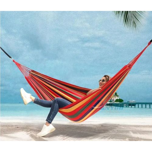 Hamac Extérieur En Toile Hamac Balançoire De Camping Avec Cordes D'Arbre Portant Jusqu'À 200 Kg Parfait Pour Jardin Patio Arrière-Cour.