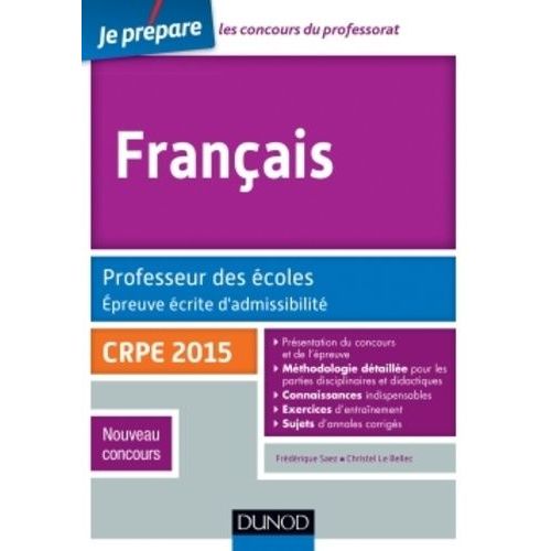 Français Professeur Des Écoles Crpe 2015 - Epreuve Écrite D'admissibilité