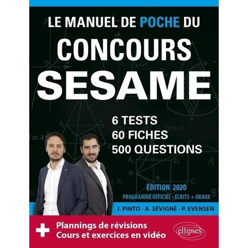 Le Manuel De Poche Du Concours Sesame - 60 Fiches, 6 Tests, 500 Questions