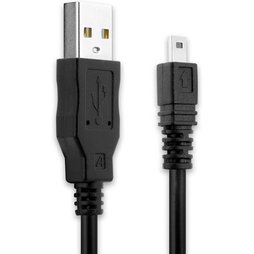 Câble USB 2.0 Transfert données pour Appareil Pentax K-X, Q, K-01, K10D, K-M, K100D, K-50, MX-1 Cable Charge et Data 1.5m PVC Noir, Cordon caméra