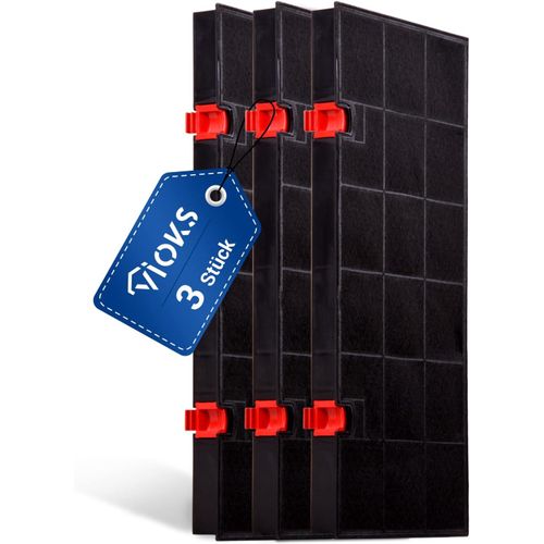Lot de 3 filtres à charbon pour hotte aspirante - 435 x 217 mm - Remplacement pour AEG type 150 - Filtre à charbon 5026385100/3 - Avec 2 clips de fixation