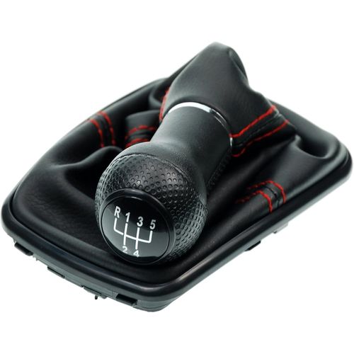 A253-3 Soufflet Levier De Vitesse Pommeau De Vitesse 12mm Compatible Avec Vw Golf 4 Iv Boite 5 Avec Cadre Plug & Play Pièce De Rechange Pour 1j071113 Noir Rouge