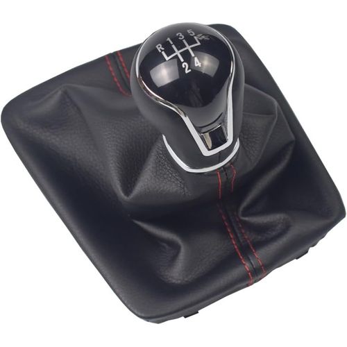 Pommeau De Levier De Vitesse En Cuir Pour Voiture Se-At Leo-N -Iii 3 Mk3 2012 2013 2014 2015 2016 2017 (R5 Vitesse-Rouge)