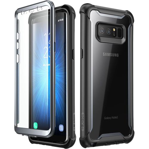Coque Samsung Note 8, Coque Intégrale Transparente Bumper Série Ares Avec Film Protecteur D'écran Intégré Pour Samsung Galaxy Note 8 2017, Noir[Coque725]