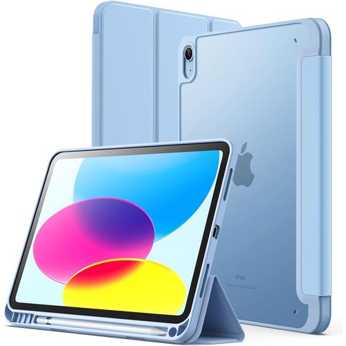 Coque Mat Pour Ipad (A16) 11ème/10ème Génération (2025/2022) Avec Porte-Stylet, Étui Arrière Trans Givrée Fine Support Antichoc Housse (Bleu Ciel)[Coq5192942]