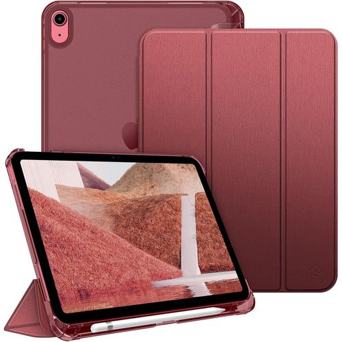 Coque Pour Ipad (A16) 11ème Génération 11 Pouces 2025, Ipad 10ème Génération 10.9 Pouces 2022 - [Rangement De Stylet] Coque Rigide Transparente Givrée, Housse Légère Fine, Rouge Vi[Coq5193411]