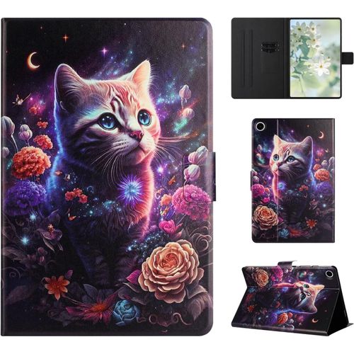 Coque Samsung Galaxy Tab A9 Plus 11 Pouces 2023 (Sm-X210/X215), Fonction Support Étui Avec Réveil/Veille Auto Housse Pour Galaxy Tab A9 Plus - Chat Rose[Coq5191516]