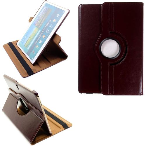 2.0 Etui Pour Samsung Galaxy Tab S 10.5 Sm-T800 Sm-T801 Sm-T805 Coque De Protection Rotation 360° Smart Housse Cover Case Stand Auto Réveil/Sommeil | Marron[Coq5193367]