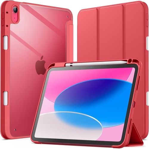 Coque Pour Ipad (A16) 11ème/10ème Génération (2025/2022) Avec Porte-Stylet, Étui Housse Arrière Transparent Fin Support Antichoc Tablette (Pastèque)[Coq5191532]