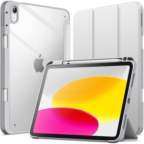 Coque Pour Ipad (A16) 11ème/10ème Génération (2025/2022) Avec Porte-Stylet, Étui Housse Arrière Transparent Fin Support Antichoc Tablette (Argent)[Coq5191525]
