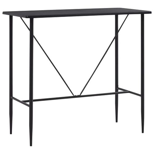 Table De Bar Noir 120x60x110 Cm Mdf