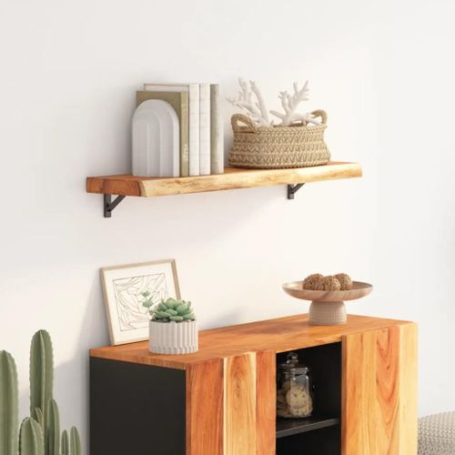 Étagère Murale Rectangulaire Massif Acacia Bordure Assortie