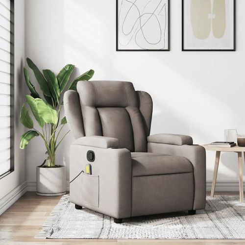 Fauteuil De Massage Inclinable Taupe Tissu