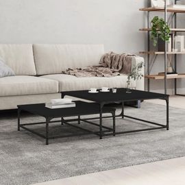 Tables Basses Gigognes 2 Pcs Noir Bois D'ingénierie