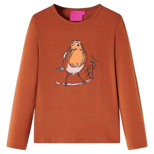 T-Shirt Enfants À Manches Longues Cognac 128