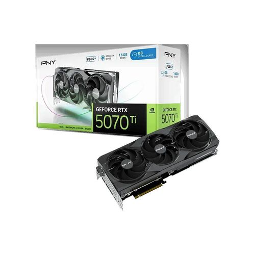 PNY GeForce RTX 5070 Ti Overclocked Triple Fan Plus, GeForce RTX 5070 Ti, 16GB GDDR7, PCI-Express