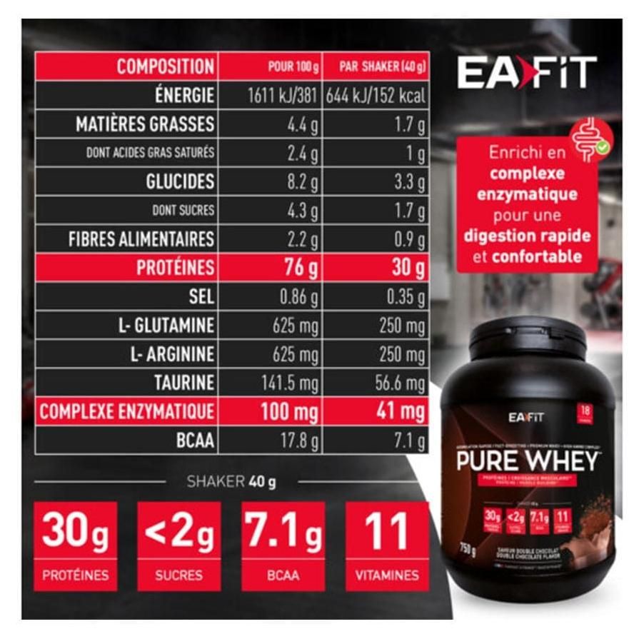 Pure Whey (850g)-Double Chocolat-Whey Prot�ine-Eafit - 2