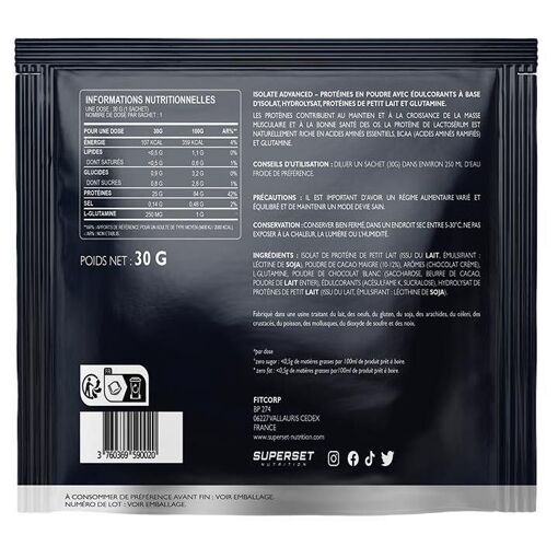 Echantillon Zero Isolate Advanced (30g)-Chocolat-Whey Isolate-Superset Nutr... - 2