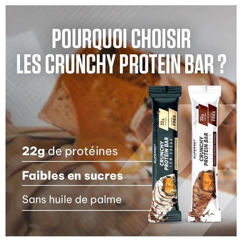 Crunchy Protein Bar (15x64g)-Vanille Choco Caramel-Barres Protines-Supers... - 2