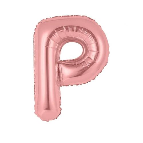 Ballon lettre P en aluminium rose gold de 36cm - Rose - Convient aux adultes - Idéal pour les filles