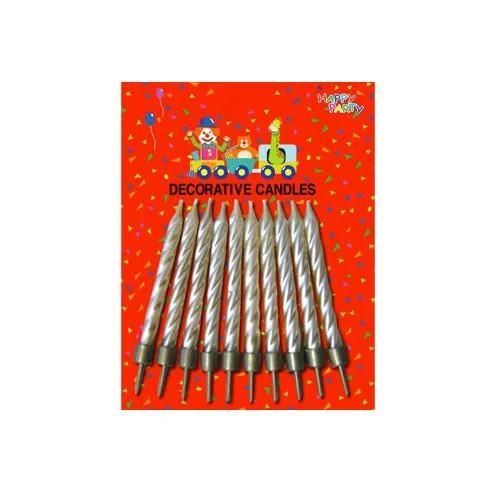 Bougie - Blister de 10 - Or - Décoration de fête - Intérieur - Mixte