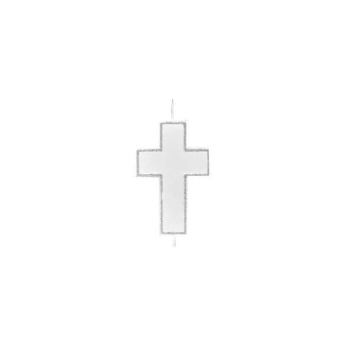 Bougie croix argent