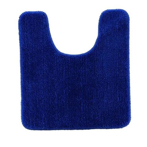 Tapis contour WC en microfibre - TENDANCE - Bleu marine - Anti-dérapant - 45x50 cm
