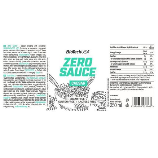 Zero Sauce (350ml)-Caesar-Sauces Z�ro-Biotech Usa - 2