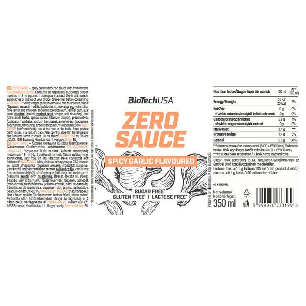 Zero Sauce (350ml)-Ail-Sauces Z�ro-Biotech Usa - 2