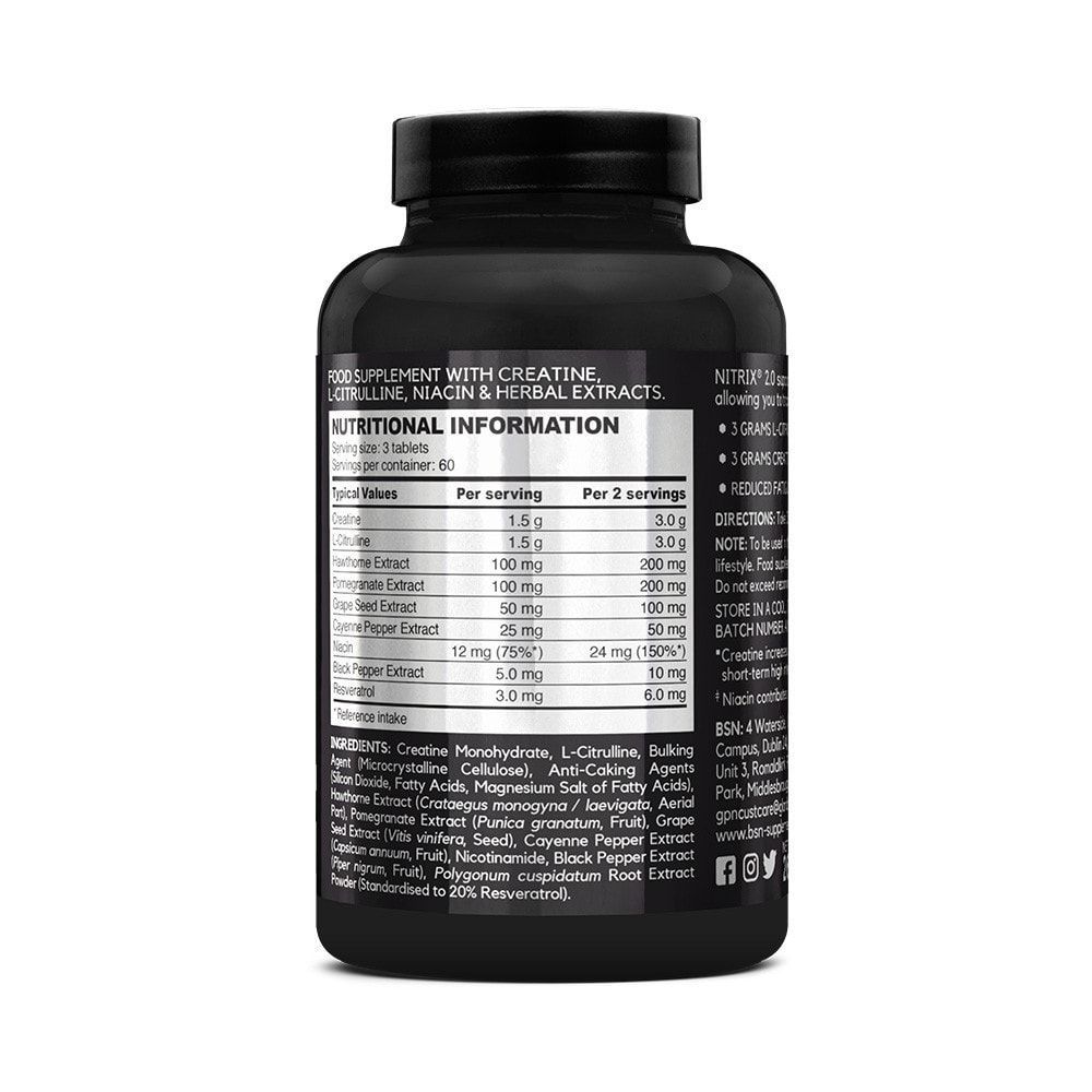 Nitrix 2.0 (180 Caps)-Preworkout-Bsn - 2