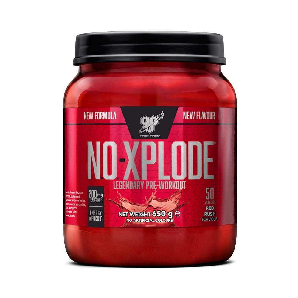 No-Xplode (650g)-Red Rush-Preworkout-Bsn