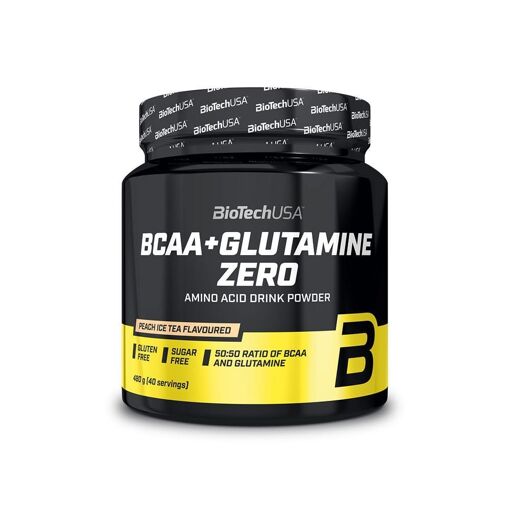 Bcaa + Glutamine Zero (480g)-Ice Tea P�che-Bcaa-Biotech Usa