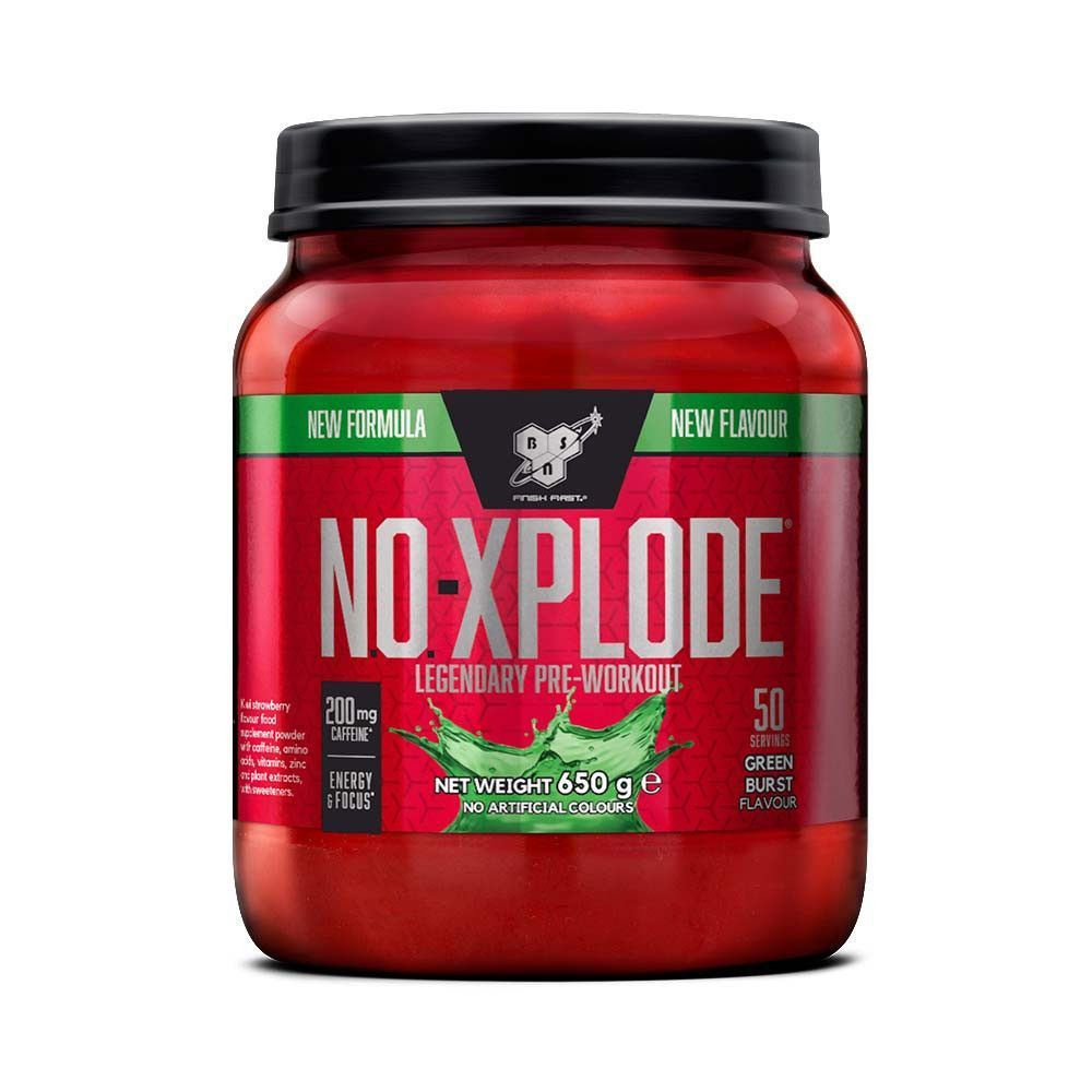 No-Xplode (650g)-Green Burst-Preworkout-Bsn
