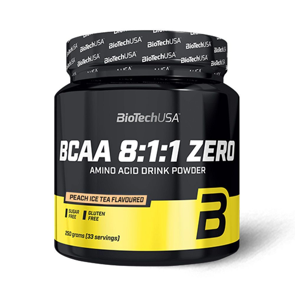 Bcaa 8:1:1 Zero (250g)-Ice Tea P�che-Bcaa-Biotech Usa
