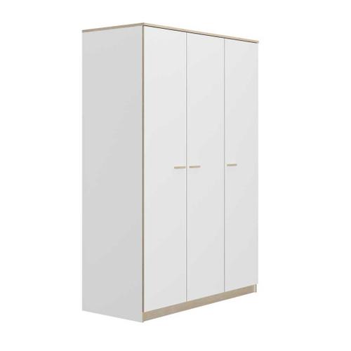 Armoire 3 Portes Blanc/Chêne Blond - Maille