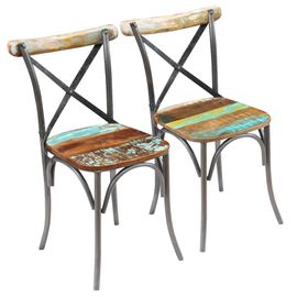 Chaises À Manger Lot De 2 Bois De Récupération Solide