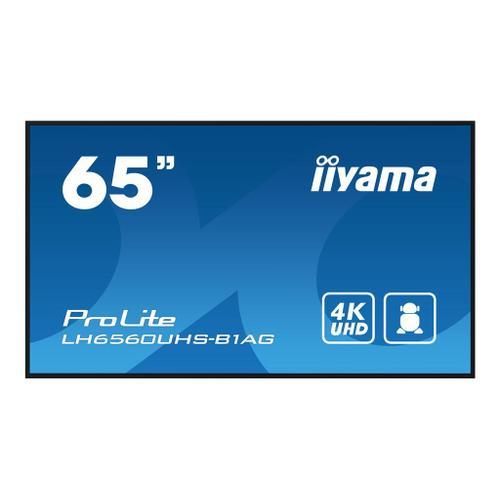 iiyama ProLite LH6560UHS-B1AG - Classe de diagonale 65" (64.5" visualisable) écran LCD rétro-éclairé par LED - signalisation numérique - avec lecteur multimédia SoC intégré - 4K UHD (2160p) 3840...