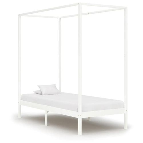 Cadre De Lit À Baldaquin Sans Matelas Bois Massif 100x200 Cm
