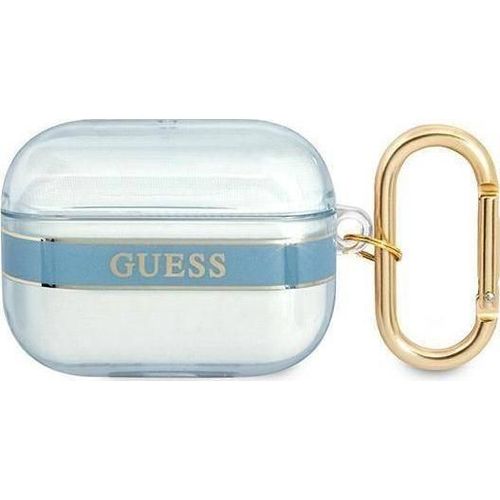 Guess GUAPHHTSB Coque AirPods Pro bleue, ?tui pour ?couteurs + casque, Bleu