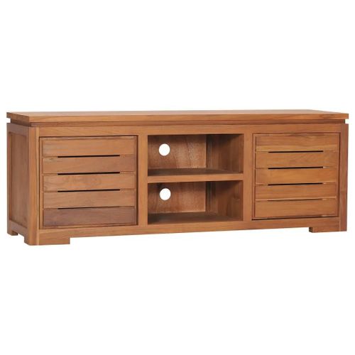 Meuble Tv 110x30x40 Cm Bois De Teck Massif