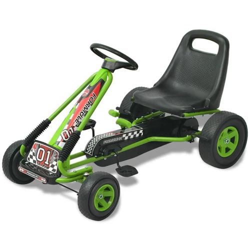 Kart À Pédale Avec Siège Ajustable Vert