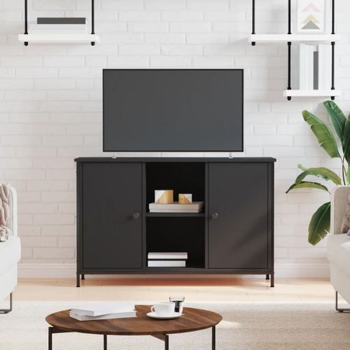 Meuble Tv Noir 100x35x65 Cm Bois D'ingénierie