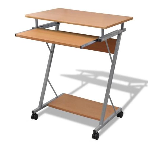 Bureau D'ordinateur Avec Plateau À Clavier Coulissant Marron