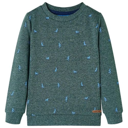 Sweatshirt Pour Enfants Vert Foncé Mélange 116