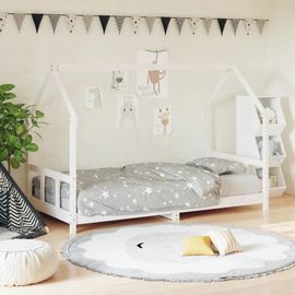 Cadre De Lit Pour Enfants Blanc 90x190 Cm Bois De Pin Massif