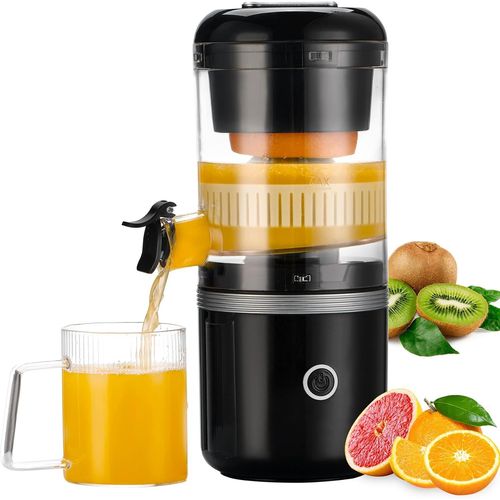 GOTHICANA BY EMPPresse-Agrumes Électrique Presse-Oranges Presse-Citrons Extracteur De Jus Portable Avec Recharge Usb Pour Oranges Citrons Pamplemousses Agrumes (Noir)