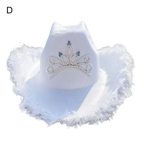 Chapeau De Cowgirl Avec Cordon De Serrage Et Strass, Accessoires De Costume De Cowboy, Casquette De Cowboy Rose De Style Occidental Pour Déguisement De Fête-D