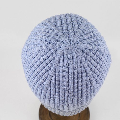 Chapeau Tricoté Réfléchissant Coupe-Vent Haute Élasticité Dôme Hip Hop Style De Rue Casquette D'avertissement De Jogging De Nuit Hiver Garder Au Chaud Couvre-Chef Pour Coureurs Unisexes Cyclistes-Bleu Clair